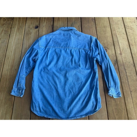 Vintage 90s Y2K Aeropostale Denim Shirt Mens Small  Blue Button Up Oversized - Picture 4 of 4